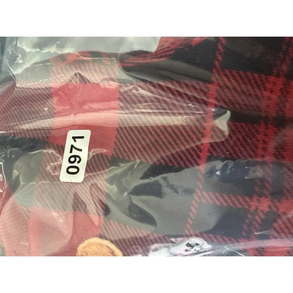 Ralph Lauren Polo Bear Red Plaid Fleece Coverall Sleeper Infant 9 Months